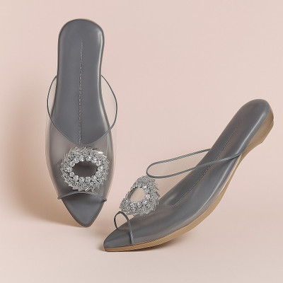 Pulkit enterprises Women Flats(Grey , 5)