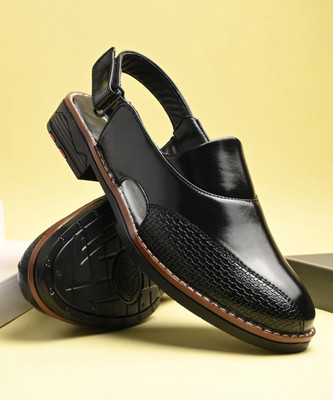 KILLER Premium Synthetic Peshawari Men Sandals(Black , 10)