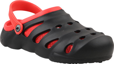 ATORE Men Clogs(Black, Red , 6)