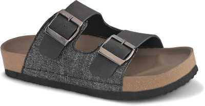 BIZORA Men Sandals(Black , 10)
