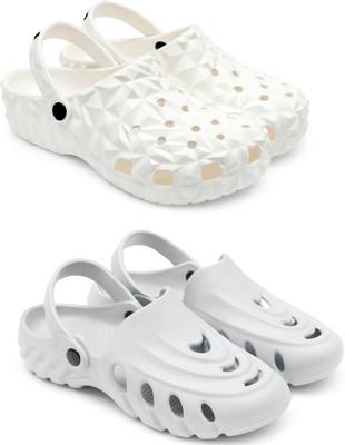 Golf Men Clogs(White, Grey , 9)
