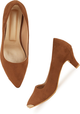 Walkfree Women Heels(Tan , 5)