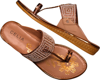CELIA Women Flats(Gold , 4)