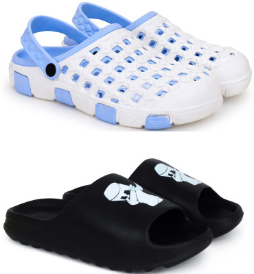 Pampy Angel Men Slippers(Blue, Black , 8)