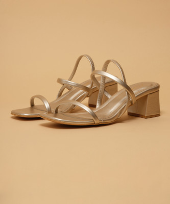 ERIDANI Women Heels(Gold , 3)