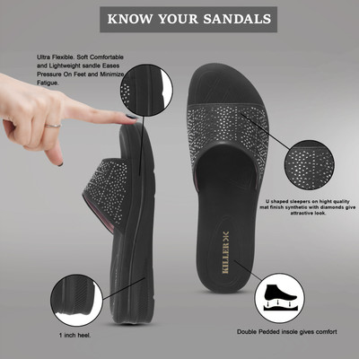 KILLER Women Flats(Black , 9)