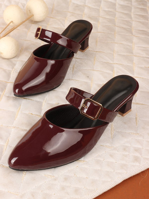 Zapatoz Women Heels(Burgundy , 4)