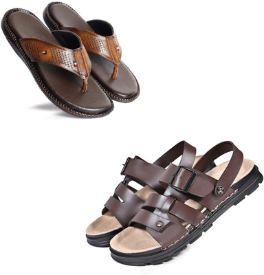 Walkivo Men Sandals(Tan, Brown , 9)