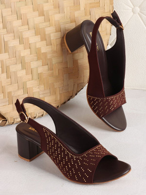 KILLER PT-S-34 Lightweight Comfort Summer Trendy Premium Stylish Party disigin Women Bellies(Brown , 8)