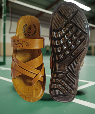 TOYTO Men Sandals(Camel , 9)
