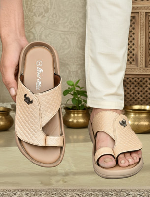 Real Bliss Men Sandals(Tan , 7)