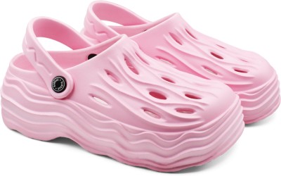 RADDZ SPORTS Women Clogs(White, Pink , 7)