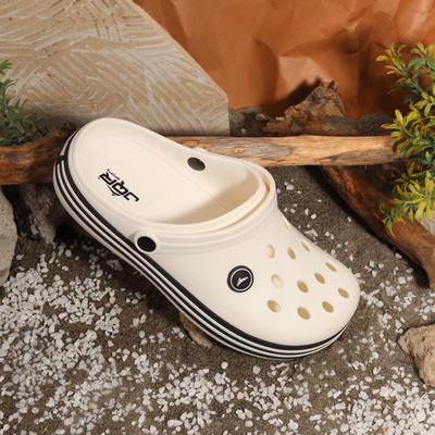 JQR FLOAT |Ultra-Soft and Comfortable Flip-Flops|Fashionable Slip-on Clogs Men Clogs(White, Black , 9)