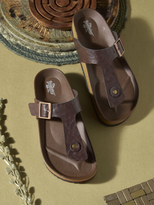 Roadster Stylish Dual Strap Buckle Design Men Flats(Brown , 12)