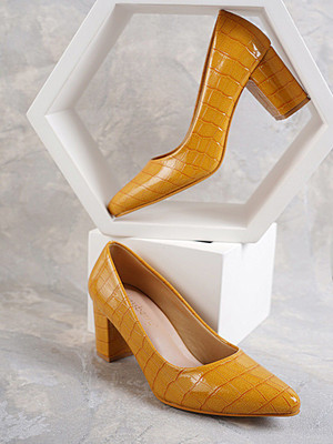 Dressberry Women Heels(Yellow , 5)