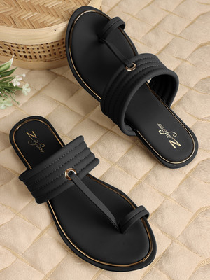 zaysoo Women Flats(Black , 7)