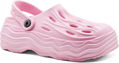 RADDZ SPORTS Women Clogs(White, Pink , 5)