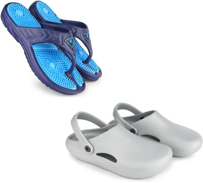 Vomoya Men Sandals(Blue, Grey , 8)