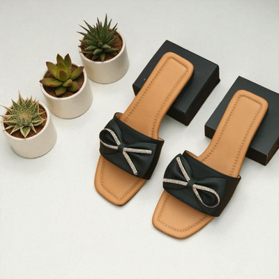 MICCASO Women Flats(Black , 3)