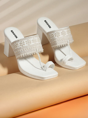 ANOUK Women Heels(White , 8)
