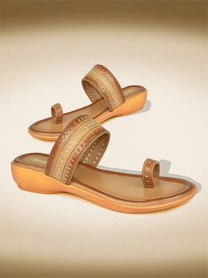 AJANTA Women Flats(Beige , 3)