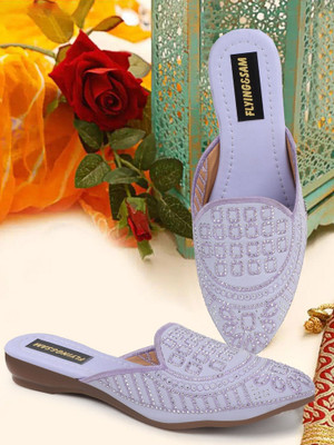 FLYING&SAM Women Flats(Purple , 4)