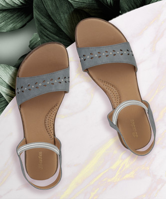 Bata Women Wedges(Grey, Brown , 4)