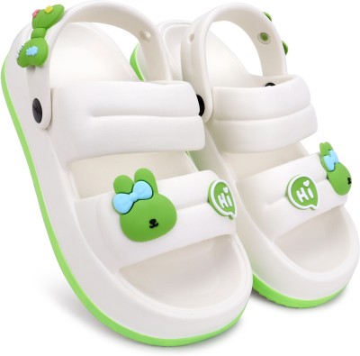 Cassiey Women Clogs(Green, White , 5)