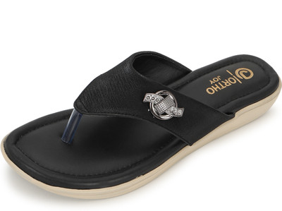 ORTHO JOY Women Flats(Black , 4)