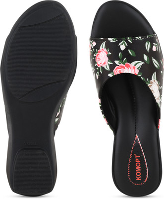 Komfy Women Heels(Black , 5)