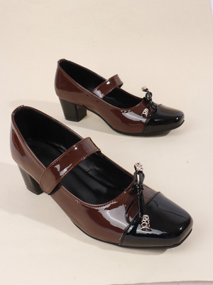 SELFIEE Women Heels(Brown , 3)