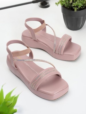 Denill Women Wedges(Pink , 7)