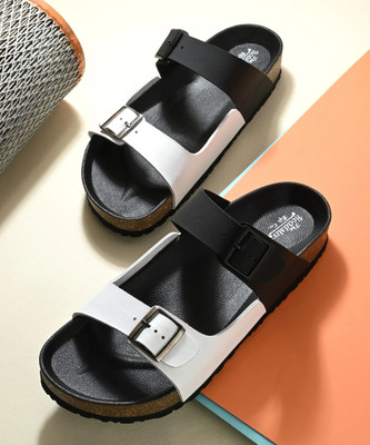 Roadster Stylish Dual Strap Buckle Design Men Sandals(White , 9)