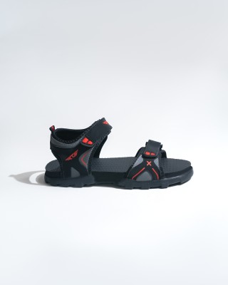 RTS Men Sandals(Black, Red , 8)