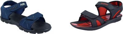 Classica Men Sandals(Blue, Black, Red , 8)