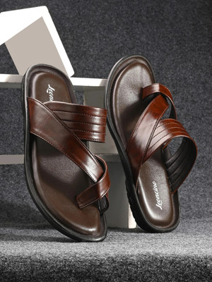 LEONCINO Slippers | Stylish Comfortable Chappal | Daily Casual And Ethnic Wear Sandals | Men Sandals(Brown , 8)