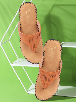 Big Bird Flat Casual V-strap Doctor Sandals for Women & Girls (Tan) Women Flats(Tan , 7)