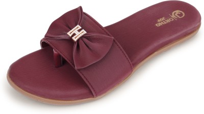 ORTHO JOY Women Flats(Maroon , 6)