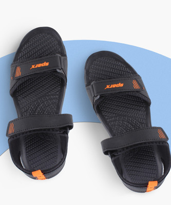 Sparx SS 561 Men Sandals(Black, Orange , 6)