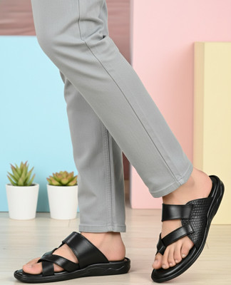 Real Bliss Men Sandals(Black , 7)