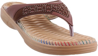 HealthFit Women Flats(Brown , 6)