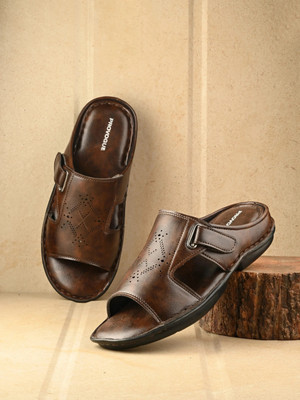 PROVOGUE Slippers | Stylish Comfortable Chappal | Daily Casual And Ethnic Wear Sandals | Men Sandals(Brown , 9)