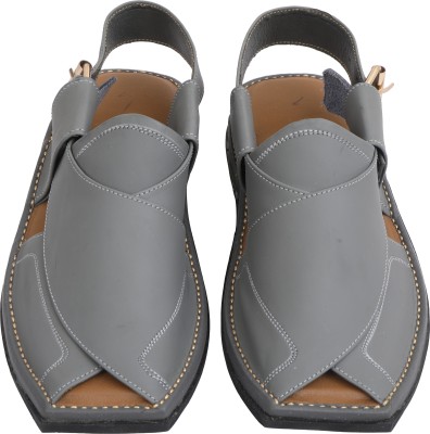 PESHAWARI CHAPPAL Men Flats(Grey , 7)