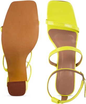 Froh Feet Women Heels(Yellow , 3)