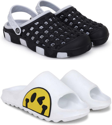 Pampy Angel Men Slippers(Grey, White , 8)