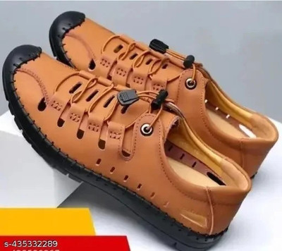 RANZAG Men Flats(Tan , 6)