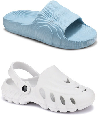 DEFLOW Men Sandals(Blue, White , 10)