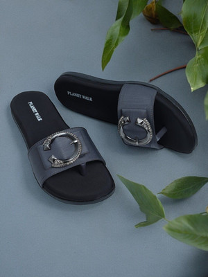 PLANET WALK Lightweight comfort extra-soft with trendy, premium stylish design Women Flats(Grey , 3)