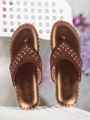 Dr.Big Bird Casual V-strap Doctor Sandals for Women & Girls (Copper) Women Casual(Brown , 5)
