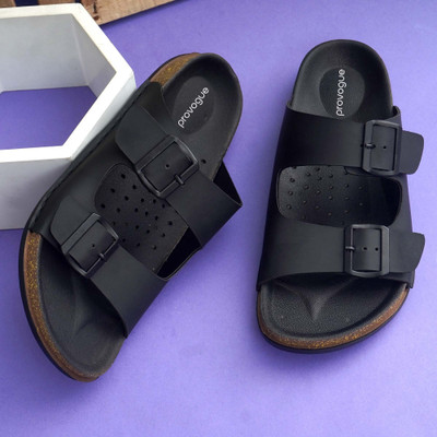 PROVOGUE Men Sandals(Black , 8)